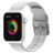 Mobigear Dashed Bracelet Silicone Apple Watch Fermeture boucle ardillon - 49/46/45/44 mm - Blanc