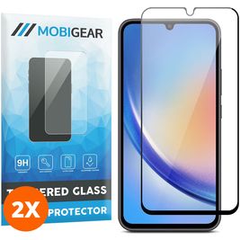 Mobigear Premium Samsung Galaxy A34 Verre trempé Protection d'écran - Compatible Coque - Noir (Lot de 2)