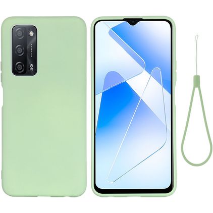 Mobigear Rubber Touch Coque OPPO A54 Coque arrière en Silicone - Vert
