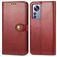 Mobigear Snap Button Housse Xiaomi 12 Pro Etui Porte-Monnaie - Rouge
