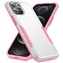 Mobigear Heavy Armor Coque iPhone 14 Pro Max Coque arrière Rigide Anti-Chocs - Blanc / Rose