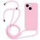 Mobigear Lanyard iPhone 14 Plus Coque avec cordon en Silicone - Rose