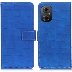 Mobigear Croco Housse POCO M5 Etui Porte-Monnaie - Bleu
