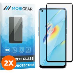 Mobigear Premium OPPO A74 5G Verre trempé Protection d'écran - Compatible Coque - Noir (Lot de 2)