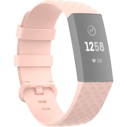 Mobigear Cross Bracelet Silicone Fitbit Charge 4 Fermeture boucle ardillon - Rose