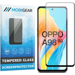 Mobigear Premium OPPO A98 Verre trempé Protection d'écran - Compatible Coque - Noir