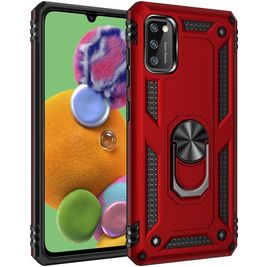 Mobigear Armor Ring Coque Samsung Galaxy A41 Coque arrière Rigide Anti-Chocs avec Anneau-Support - Rouge