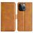 Mobigear Slim Magnet Housse iPhone 15 Pro Max Etui Porte-Monnaie - Cognac