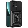 Mobigear Armor Ring Cam Slide Coque Xiaomi 13 Coque arrière Rigide Anti-Chocs avec Anneau-Support et Protecteur Lentilles - Noir