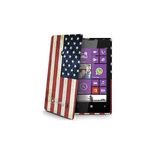 Celly Gelskin Coque Nokia Lumia 520 Coque arrière en TPU Souple - Drapeau Vintage USA