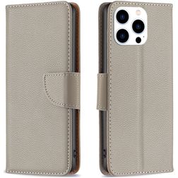 Mobigear Excellent iPhone 16 Pro Max Étui Portefeuille - Gris