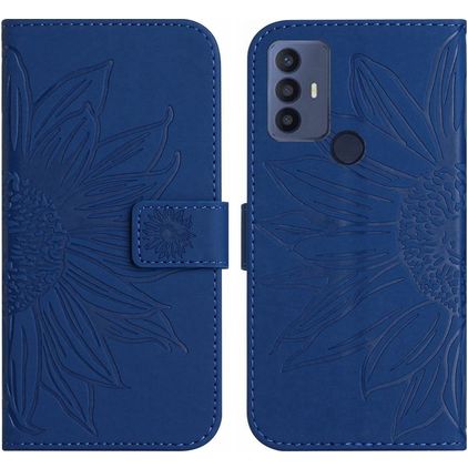 Mobigear Sunflower Housse TCL 305 Etui Porte-Monnaie - Dark Blue