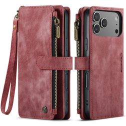 CaseMe C30 Housse iPhone 17 Pro Etui Porte-Monnaie - Rouge