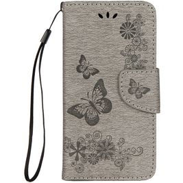 Mobigear Butterfly Housse iPhone X Etui Porte-Monnaie - Gris