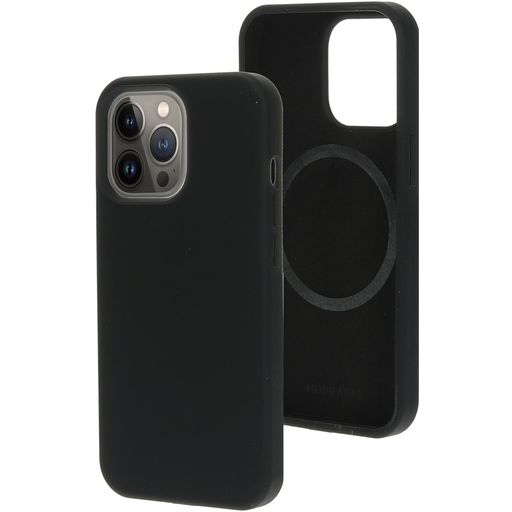 Mobiparts Coque iPhone 13 Pro MagSafe Coque arrière en Silicone - Noir