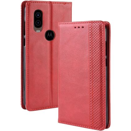 Mobigear Sensation Housse Motorola One Vision Etui Porte-Monnaie - Rouge