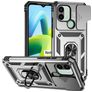 Mobigear Armor Ring Cam Slide Coque Xiaomi Redmi A1 4G Coque arrière Rigide Anti-Chocs avec Anneau-Support et Protecteur Lentilles - Argent