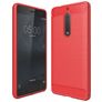 Mobigear Brushed Slim Coque Nokia 5 Coque arrière en TPU Souple - Rouge