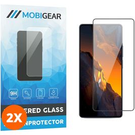 Mobigear Premium POCO F5 Verre trempé Protection d'écran - Compatible Coque - Noir (Lot de 2)