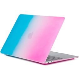 Mobigear Rainbow Matte MacBook Pro 13 Pouces (2016-2023) Coque - Bleu / Rose - Model A1706 / A1708 / A1989 / A2159 / A2289 / A2251 / A2338