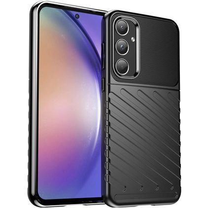 Mobigear Groove Coque Samsung Galaxy A55 Coque arrière en TPU Souple - Noir