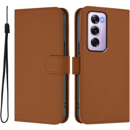 Mobigear Urban Wallet Housse OPPO Reno 12 Pro Etui Porte-Monnaie - Marron