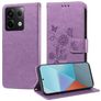 Mobigear Flowers POCO X6 Étui Portefeuille - Violet