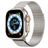 Mobigear Premium Loop Bracelet Milanais Apple Watch Fermeture magnétique - 49/46/45/44 mm - Lumière stellaire