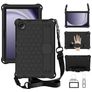Mobigear HexStrap Coque Samsung Galaxy Tab A9 Plus (2023) Coque arrière en EVA + Bandoulière - Noir