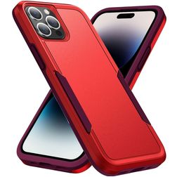 Mobigear Heavy Armor Coque iPhone 14 Pro Coque arrière Rigide Anti-Chocs - Rouge