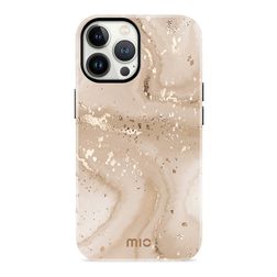 MIO iPhone 13 Pro MagSafe Plastique rigide Coque arrière - Gold Marble