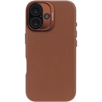 Decoded Coque iPhone 16 MagSafe Coque arrière en Cuir Véritable - Tan
