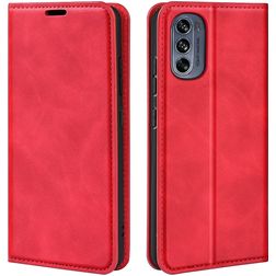 Mobigear Retro Slim Housse Motorola Moto G62 Etui Porte-Monnaie - Rouge