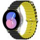 Mobigear Ocean Bracelet Silicone Smartwatch Fermeture boucle ardillon - Connexion universelle de 20 mm - Noir / Jaune