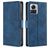 Mobigear Croco Housse Motorola Edge 30 Ultra Etui Porte-Monnaie - Bleu