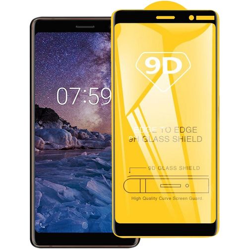 Mobigear Premium Nokia 3.1 Plus Verre trempé Protection d'écran - Compatible Coque - Noir