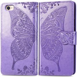 Mobigear Butterfly Housse iPhone 16e Etui Porte-Monnaie - Violet