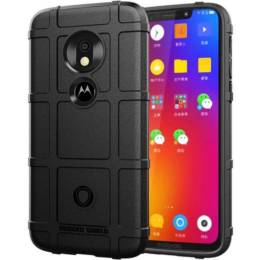 Mobigear Rugged Shield Coque Motorola Moto G7 Play Coque arrière en TPU Souple Anti-Chocs - Noir
