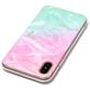 Mobigear Marble Coque iPhone XS Coque arrière en TPU Souple - Rose / Turquoise