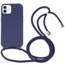 Mobigear Lanyard iPhone 16 Coque avec cordon en Silicone - Dark Blue