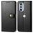 Mobigear Snap Button Housse Motorola Edge 30 Pro Etui Porte-Monnaie - Noir