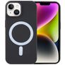 Mobigear Rubber Touch Coque iPhone 15 Plus MagSafe Coque arrière en Silicone - Noir