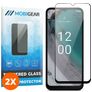 Mobigear Premium Nokia C32 Verre trempé Protection d'écran - Compatible Coque - Noir (Lot de 2)