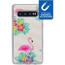 My Style Magneta Coque Samsung Galaxy S10 Coque arrière en TPU Souple - Flamingo