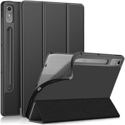 Mobigear Tri-Fold Gel Coque Lenovo Tab P12 Etui en TPU,Similicuir - Noir
