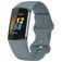 Mobigear Sport Dual Bracelet Silicone pour Fitbit Charge 5 Fermeture à clou et passant - Spring Purple