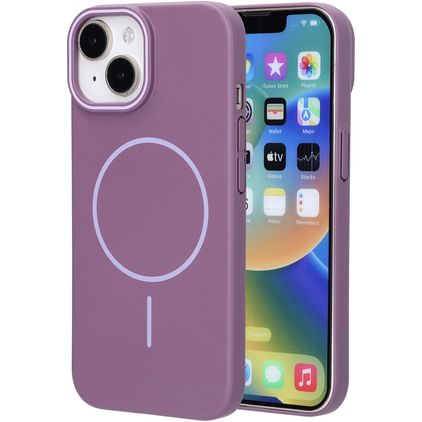 Mobiparts Slim Line Coque iPhone 15 MagSafe Coque arrière Rigide - Imperial Purple