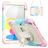 Mobigear SureGrip Xtreme Coque iPad 10 (2022) Coque arrière en Plastique rigide,Silicone + Bandoulière + Support Amovible - Rainbow