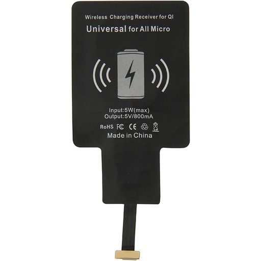 Mobigear Micro USB Receiver - Chargeur Qi Wireless 5W 1A - Noir