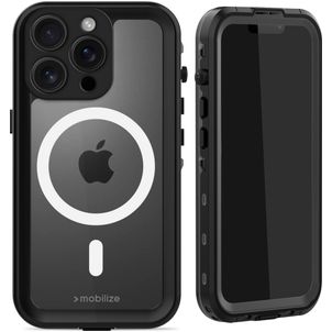 Mobilize Waterproof Coque iPhone 16 Pro MagSafe Coque arrière Imperméable Rigide - Noir